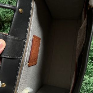Coach + Eagle NYC Black Leather Tote